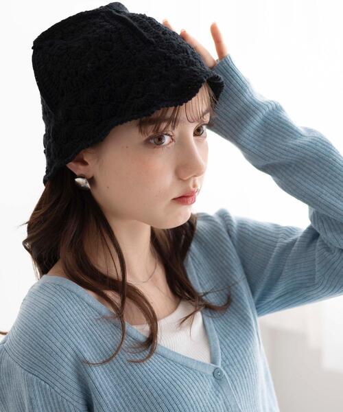 WEGO（ウィゴー）の「WEGO/クロシェニットハット（ハット・レディース・その他1/ブラック/オフホワイト・FREE）」の13枚目の写真