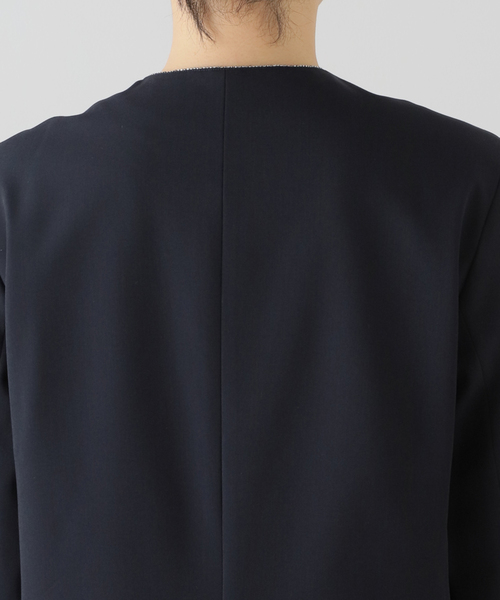 U by SPICK&SPAN（ユーバイスピックアンドスパン）の「ボールチェーンジャケット（ノーカラージャケット・レディース・ネイビー/チャコールグレー・FREE）」の15枚目の写真