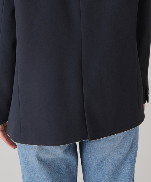 U by SPICK&SPAN（ユーバイスピックアンドスパン）の「ボールチェーンジャケット（ノーカラージャケット・レディース・ネイビー/チャコールグレー・FREE）」の22枚目の写真