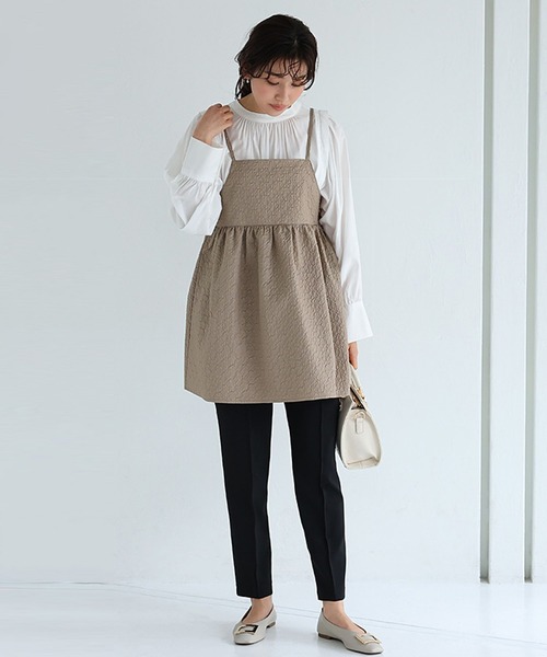 itto...(イット)の「ぷっくり膨れジャガードキャミソールペプラムトップス(キャミソール・レディース・ブラック/ベージュ/ライトグリーン・M)」の20枚目の写真