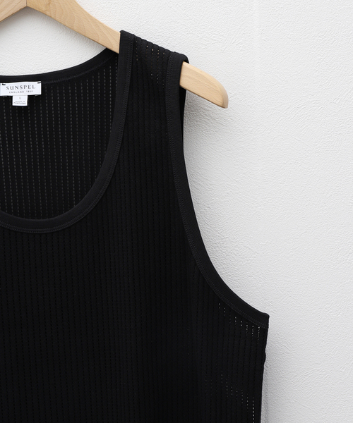 SUNSPEL（サンスペル）の「【SUNSPEL / サンスペル】Linear Mesh Vest（タンクトップ・メンズ・アイボリー/ブラック・LARGE/MEDIUM）」の6枚目の写真