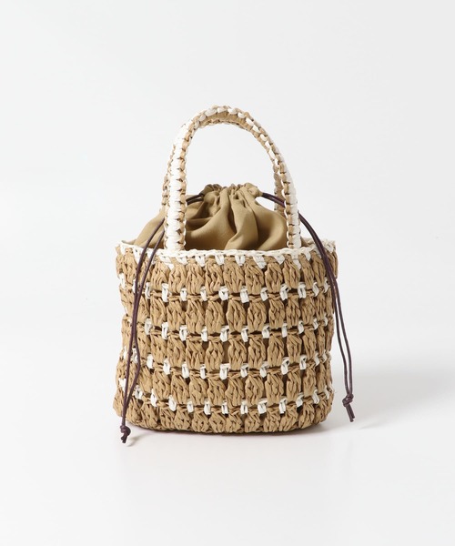 URBAN RESEARCH DOORS（アーバンリサーチドアーズ）の「ペーパー配色ミニバッグ（ハンドバッグ・レディース・ブルー系その他/ホワイト系その他/オレンジ系その他・ONE）」の2枚目の写真