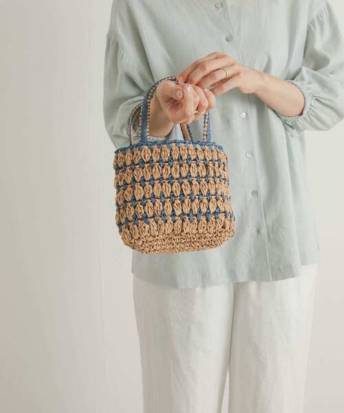 URBAN RESEARCH DOORS（アーバンリサーチドアーズ）の「ペーパー配色ミニバッグ（ハンドバッグ・レディース・ブルー系その他/ホワイト系その他/オレンジ系その他・ONE）」の6枚目の写真