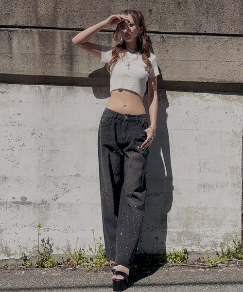 ビジューストーンデニム（デニムパンツ）｜Diable baiser（ディアブルベーゼ）