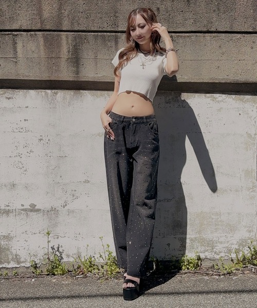 ビジューストーンデニム（デニムパンツ）｜Diable baiser（ディアブルベーゼ）