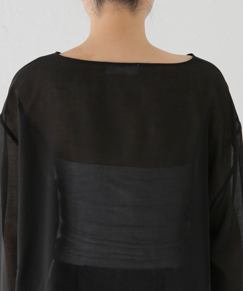 AMOMENTO（アモーメント）の「【AMOMENTO / アモーメント】SHEERCOTTON DRAWASTRING TOP AM24SSW07T0（シャツ/ブラウス・レディース・ブラック・SMALL）」の7枚目の写真