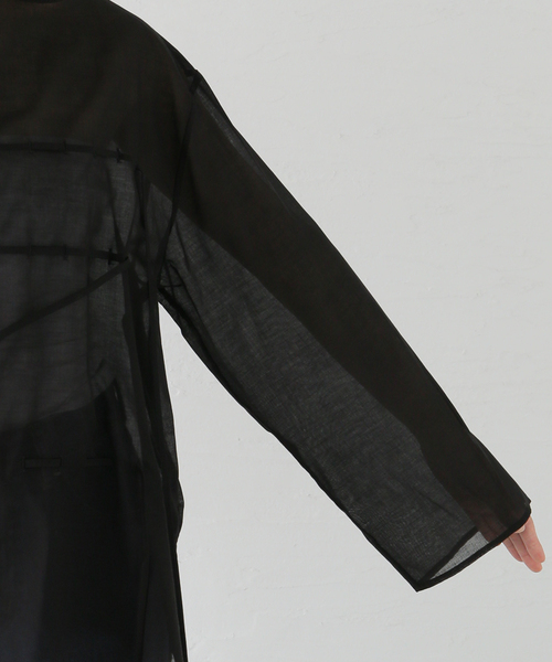 AMOMENTO（アモーメント）の「【AMOMENTO / アモーメント】SHEERCOTTON DRAWASTRING TOP AM24SSW07T0（シャツ/ブラウス・レディース・ブラック・SMALL）」の8枚目の写真