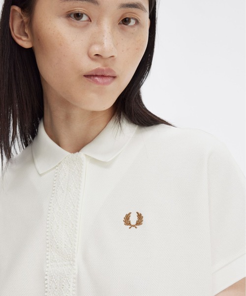 FRED PERRY（フレッドペリー）の「Lace Tape Pique Dress（ワンピース・レディース・ホワイト・8/10）」の3枚目の写真