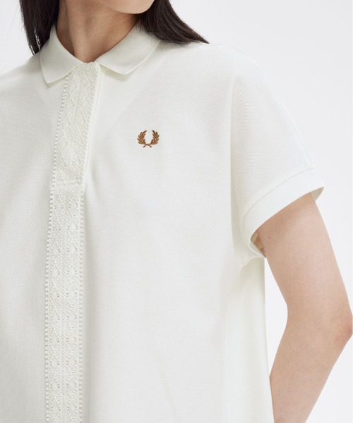 FRED PERRY（フレッドペリー）の「Lace Tape Pique Dress（ワンピース・レディース・ホワイト・8/10）」の4枚目の写真