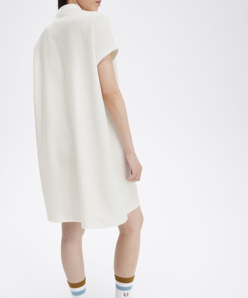 FRED PERRY（フレッドペリー）の「Lace Tape Pique Dress（ワンピース・レディース・ホワイト・8/10）」の6枚目の写真