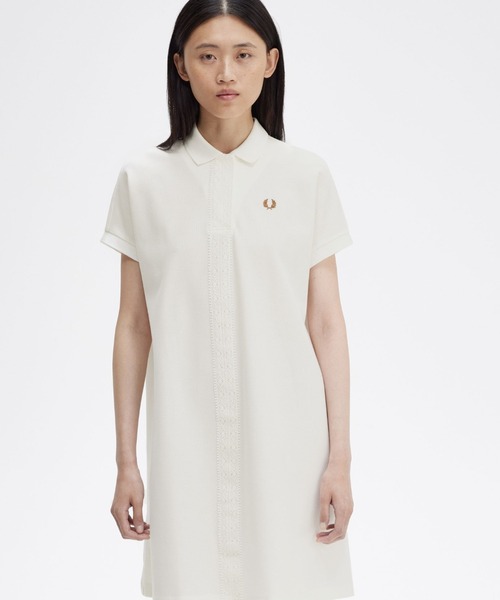 FRED PERRY（フレッドペリー）の「Lace Tape Pique Dress（ワンピース・レディース・ホワイト・8/10）」の7枚目の写真