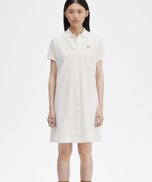 FRED PERRY（フレッドペリー）の「Lace Tape Pique Dress（ワンピース・レディース・ホワイト・8/10）」の8枚目の写真