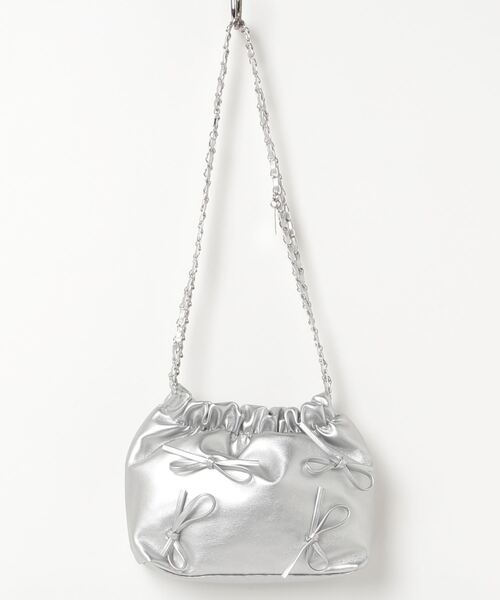 HIKA（ヒカ）の「【HIKA】リボンフェイクレザーショルダーBAG（ショルダーバッグ・レディース・シルバー・FREE）」の5枚目の写真