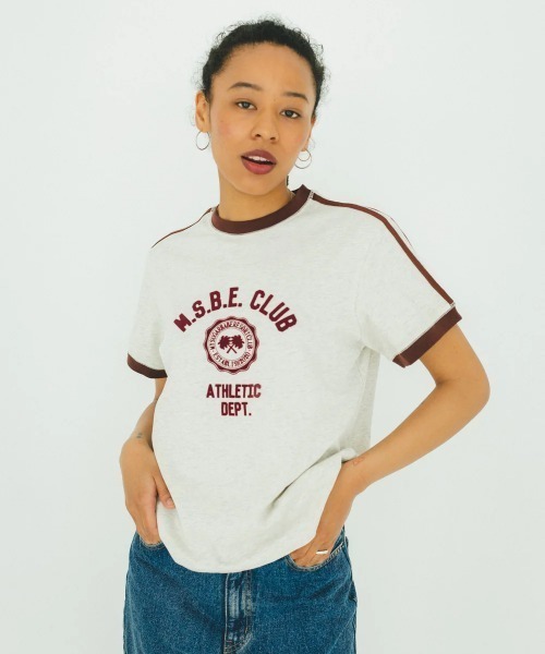 My sugar Babe(マイシュガーベイブ)の「MSB college line ringer tee (mens)(Tシャツ/カットソー・メンズ・ホワイト/アイボリー/ネイビー/ベージュ・フリー)」の6枚目の写真