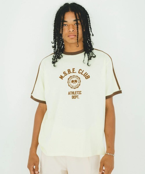 My sugar Babe(マイシュガーベイブ)の「MSB college line ringer tee (mens)(Tシャツ/カットソー・メンズ・ホワイト/アイボリー/ネイビー/ベージュ・フリー)」の7枚目の写真