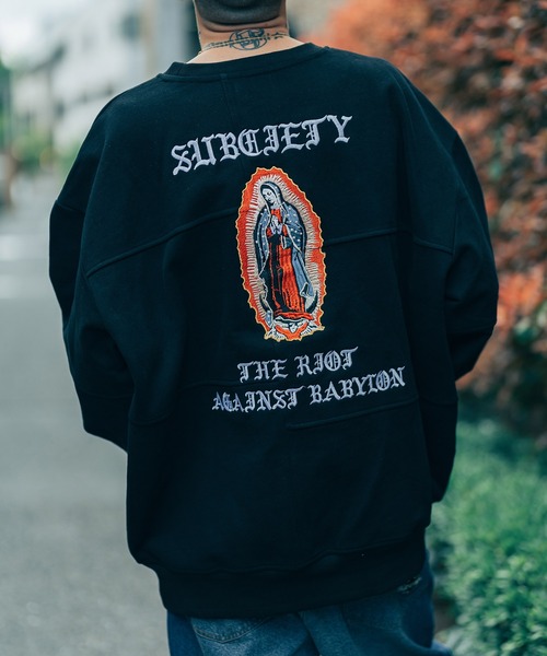 Subciety（サブサエティ）の「PATCH WORK SWEAT（スウェット・メンズ・グレー/ブラック/グリーン・X-LARGE/LARGE/MEDIUM/SMALL）」の2枚目の写真
