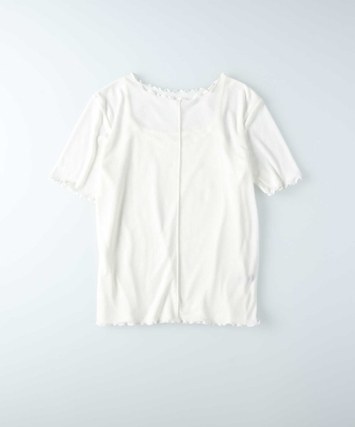 HONEYSUCKLE ROSE（ハニーサックルローズ）の「【HONEYSUCKLE ROSE】シアーリブセット Tシャツ（Tシャツ/カットソー・レディース・ブラック/グリーン/ホワイト・M/L）」の6枚目の写真