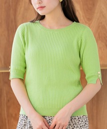 パーソナルカラーボタンデザインリブニット【低身長・小柄女性】