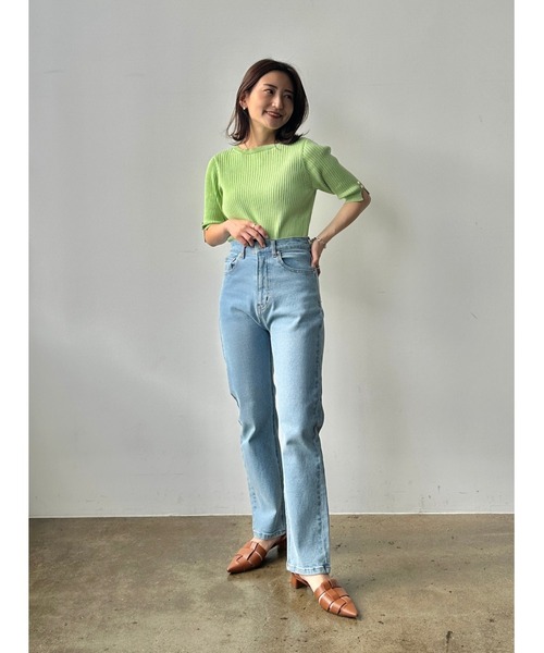 COHINA(コヒナ)の「パーソナルカラーボタンデザインリブニット【低身長・小柄女性】(ニット/セーター・レディース・グリーン/ブルー/オレンジ・ONE SIZE)」の17枚目の写真