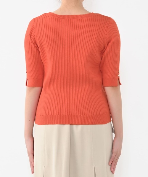 COHINA(コヒナ)の「パーソナルカラーボタンデザインリブニット【低身長・小柄女性】(ニット/セーター・レディース・グリーン/ブルー/オレンジ・ONE SIZE)」の8枚目の写真