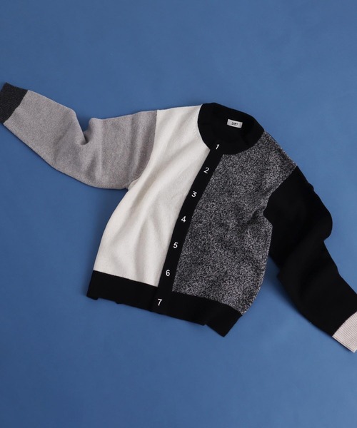 I am I in fact...（アイアムアイインファクト）の「UPW数字刺繍クルーカーディガン（カーディガン/ボレロ・レディース・マルチ/ブラック/サックスブルー/ブラック系その他/グレー/グリーン/ピンク・FREE）」の3枚目の写真