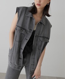 FREE'S MART | ミドル丈デニムベスト(デニムジャケット)