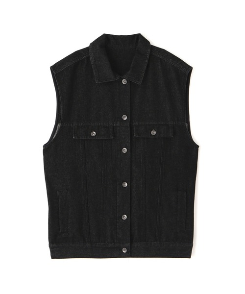 FREE'S MART（フリーズマート）の「ミドル丈デニムベスト（デニムジャケット・レディース・グレー/ブラック/ライトインディゴブルー・FREE）」の18枚目の写真