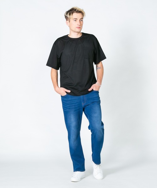 Blue Standard (ブルースタンダード)の「【BLUE STANDARD/ブルースタンダード】エアースルーテック ポケット付Tシャツ 全方向ストレッチ 軽量 速乾(Tシャツ/カットソー・メンズ・ブラック/ネイビー・MEDIUM/LARGE/X-LARGE)」の8枚目の写真