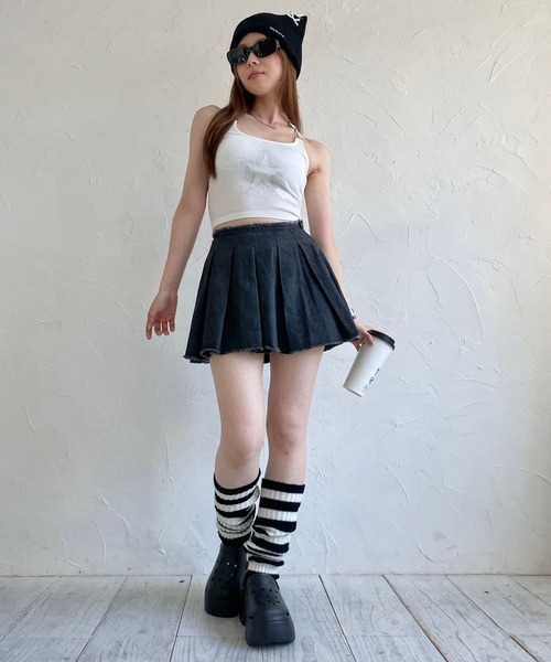 lilful（リルフル）の「【カップ付き】ラインストーンスターモチーフ チェーンホルターネック キャミソール（キャミソール・レディース・ホワイト/レッド/ブラック・F）」の14枚目の写真