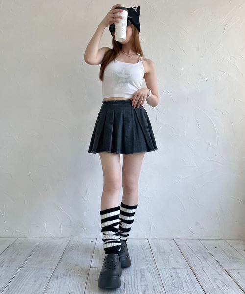 lilful（リルフル）の「【カップ付き】ラインストーンスターモチーフ チェーンホルターネック キャミソール（キャミソール・レディース・ホワイト/レッド/ブラック・F）」の16枚目の写真