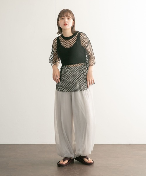 KBF（ケイビーエフ）の「レイヤードライクニットビスチェ（ニット/セーター・レディース・ブラック/ボルドー・ONE）」の11枚目の写真