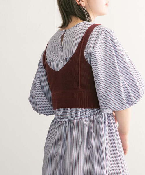 KBF（ケイビーエフ）の「レイヤードライクニットビスチェ（ニット/セーター・レディース・ブラック/ボルドー・ONE）」の15枚目の写真