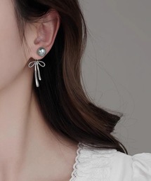 Leja(レジャ)の【LEJA】2wayパールリボンゴールドピアス結婚式 お呼ばれピアス 二次会 同窓会 お呼ばれ オケージョン 20代 30代(ピアス(両耳用))