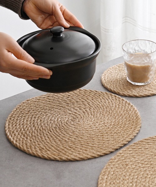 Ein(アイン)の「Ein/【4サイズ展開】ナチュラル ロープ コースター/ランチョンマット(ランチョンマット/テーブルウェア・レディース・カーキ/グレー/ホワイト/ホワイト系その他/アイボリー/ブラウン/ベージュ・SMALL/MEDIUM/LARGE/X-LARGE)」の9枚目の写真