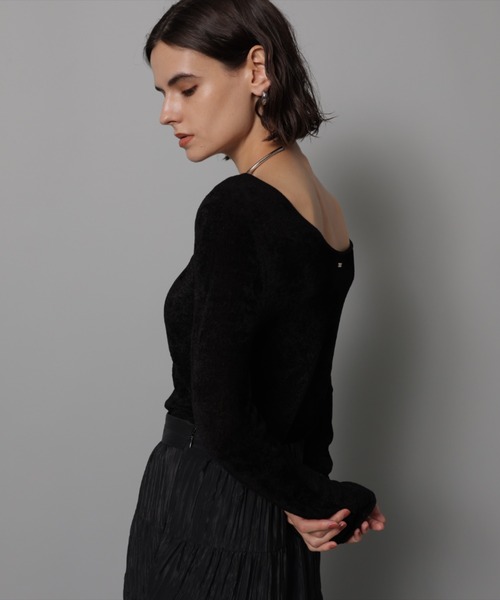 CADUNE（カデュネ）の「ベロアシアーニット（ニット/セーター・レディース・レッド/ホワイト/ブラック/ネイビー・38）」の22枚目の写真