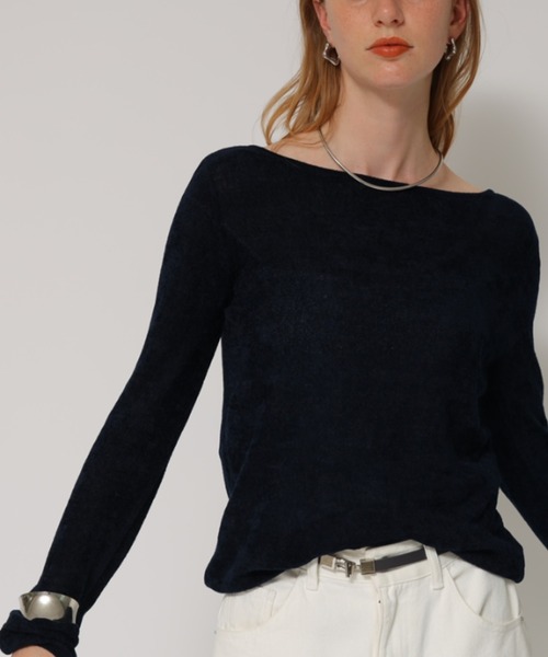 CADUNE（カデュネ）の「ベロアシアーニット（ニット/セーター・レディース・レッド/ホワイト/ブラック/ネイビー・38）」の18枚目の写真