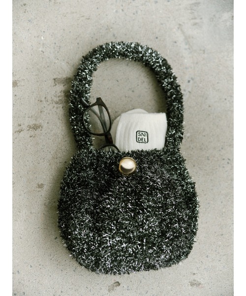 SNIDEL（スナイデル）の「ラメニットバッグ（トートバッグ・レディース・ブラック/ベージュ/グリーン・FREE）」の8枚目の写真