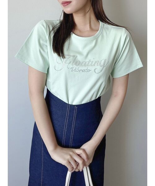 dazzlin（ダズリン）の「FLOATING VIBRATO Tシャツ（Tシャツ/カットソー・レディース・ブラック/パープル/グリーン/オフホワイト/ピンク・FREE）」の4枚目の写真