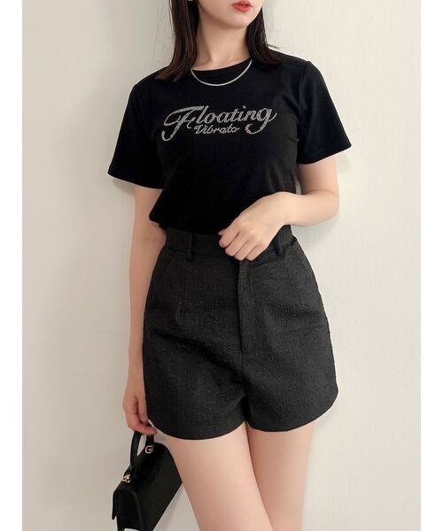 dazzlin（ダズリン）の「FLOATING VIBRATO Tシャツ（Tシャツ/カットソー・レディース・ブラック/パープル/グリーン/オフホワイト/ピンク・FREE）」の3枚目の写真