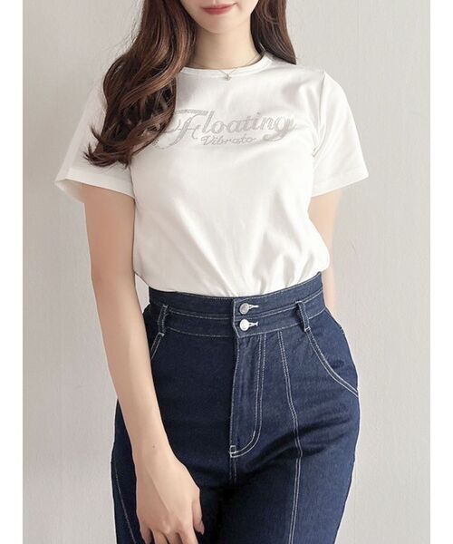 dazzlin（ダズリン）の「FLOATING VIBRATO Tシャツ（Tシャツ/カットソー・レディース・ブラック/パープル/グリーン/オフホワイト/ピンク・FREE）」の6枚目の写真