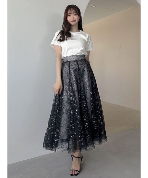 dazzlin（ダズリン）の「FLOATING VIBRATO Tシャツ（Tシャツ/カットソー・レディース・ブラック/パープル/グリーン/オフホワイト/ピンク・FREE）」の13枚目の写真