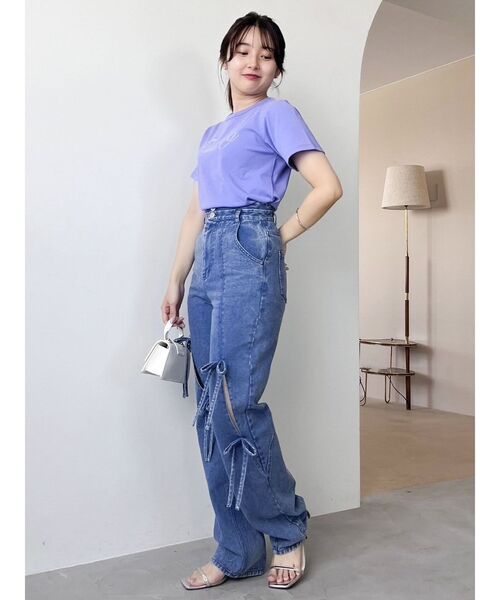 dazzlin（ダズリン）の「FLOATING VIBRATO Tシャツ（Tシャツ/カットソー・レディース・ブラック/パープル/グリーン/オフホワイト/ピンク・FREE）」の15枚目の写真