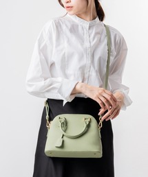 MURA | シュリンクレザー ショルダーベルト付き ダブルファスナー ミニハンドバッグ(ショルダーバッグ)