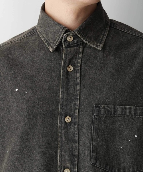 RAGEBLUE（レイジブルー）の「Denim paint big shirt/デニムペイントオーバーサイズシャツ（シャツ/ブラウス・メンズ・ブルー/ブラック系その他・MEDIUM/LARGE）」の17枚目の写真