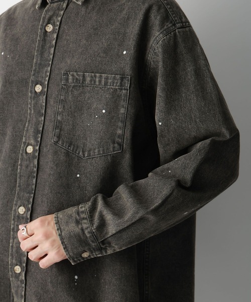 RAGEBLUE（レイジブルー）の「Denim paint big shirt/デニムペイントオーバーサイズシャツ（シャツ/ブラウス・メンズ・ブルー/ブラック系その他・MEDIUM/LARGE）」の19枚目の写真