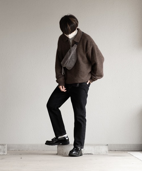 RUUBON（ルーボン）の「【RUUBON】melange half zip knit / メランジハーフジップニット（ニット/セーター・メンズ・ナチュラル/ブラウン・S/M/L）」の13枚目の写真