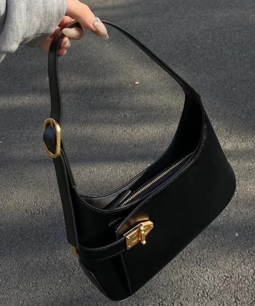 Mela（メラ）の「SMOOTH FAKE LEATHER BAG（ハンドバッグ・レディース・ピンク/ブラック/ホワイト・FREE）」の5枚目の写真