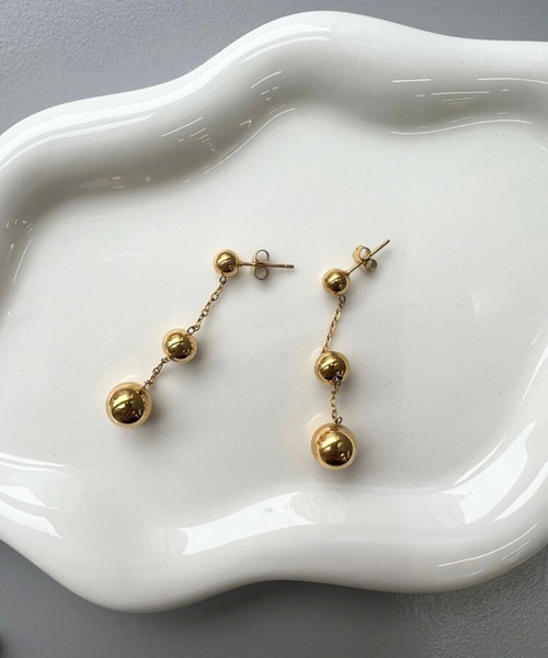 Rechic（リシック）の「ボールチェーンピアス（ピアス（両耳用）・レディース・シルバー/ゴールド・FREE）」の4枚目の写真