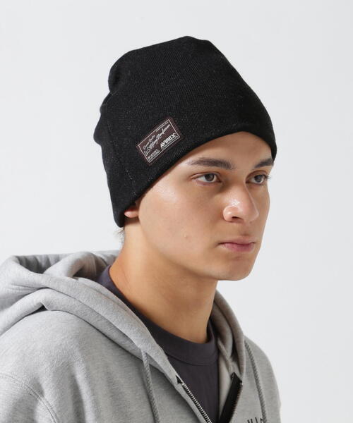 AVIREX(アヴィレックス)の「NEW YORK LOGO KNIT / ニューヨーク ロゴニット / AVIREX / アヴィレックス(ニットキャップ/ビーニー・メンズ・ブラウン/ブラック・F)」の7枚目の写真