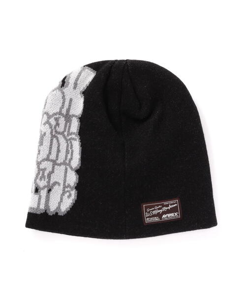 AVIREX(アヴィレックス)の「NEW YORK LOGO KNIT / ニューヨーク ロゴニット / AVIREX / アヴィレックス(ニットキャップ/ビーニー・メンズ・ブラウン/ブラック・F)」の6枚目の写真